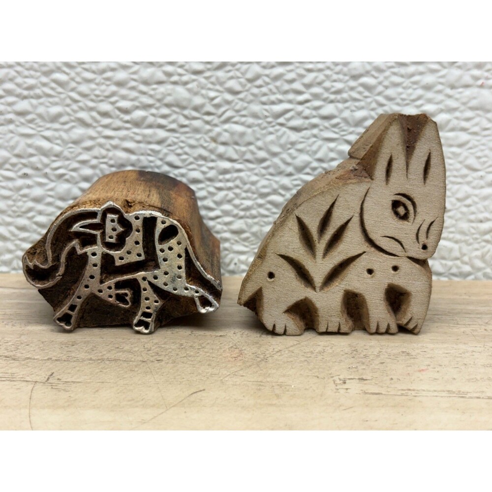 Handcrafted Wooden Stamps Set Of 2